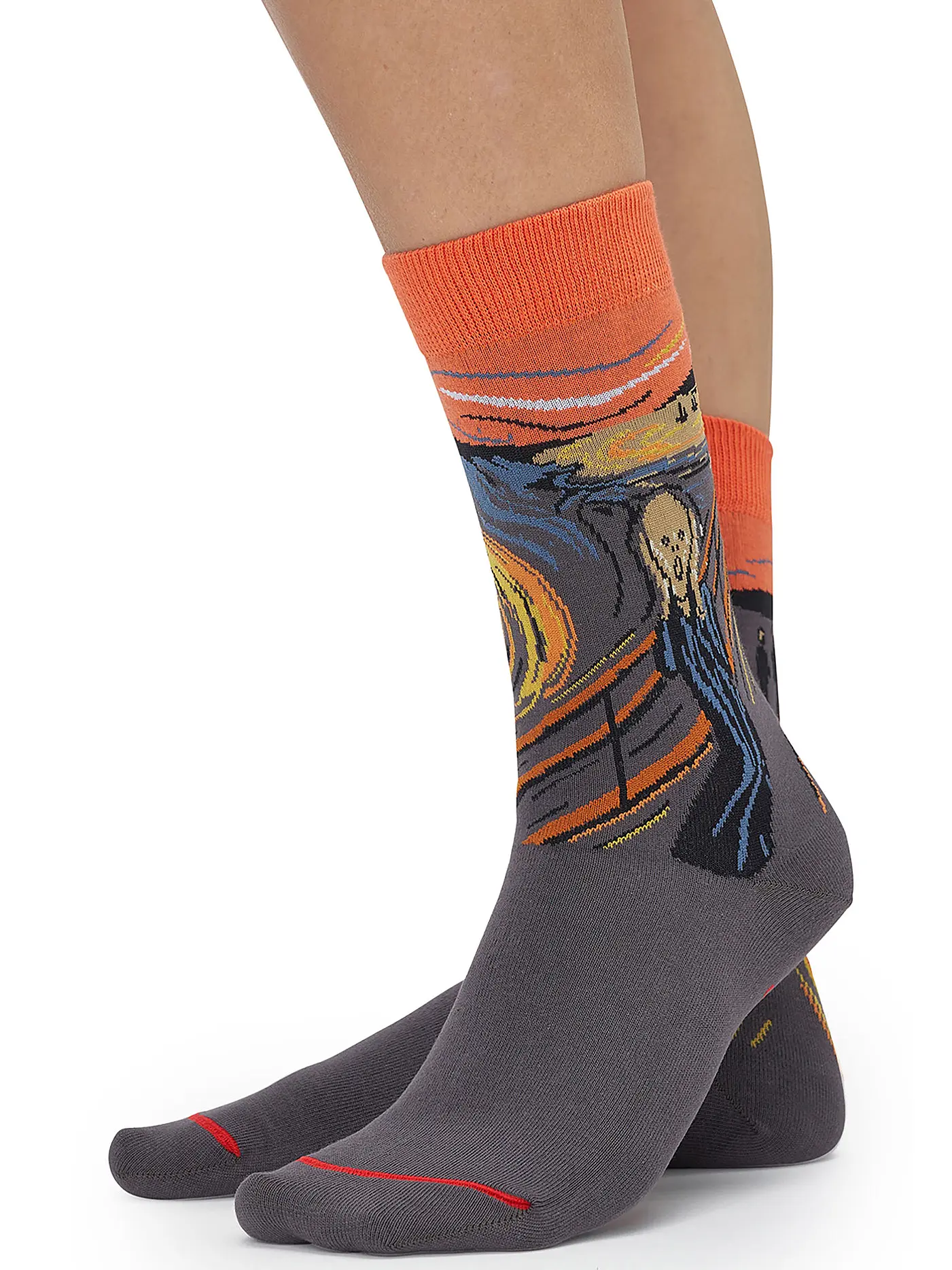 MUSEARTA | Herren Socken THE SCREAM - EDVARD MUNCH orange (40-46) | 